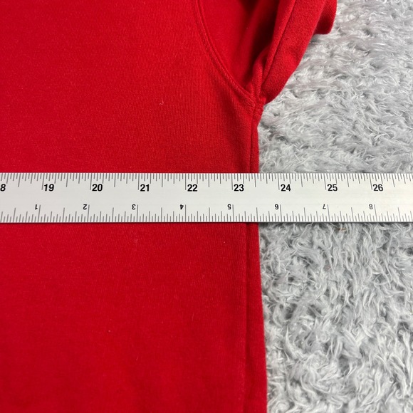 AWDis Just Hoods JH001 Red Graphic Wolf Hoodie Mens Large Pullover Sweatshirt - Picture 4 of 7